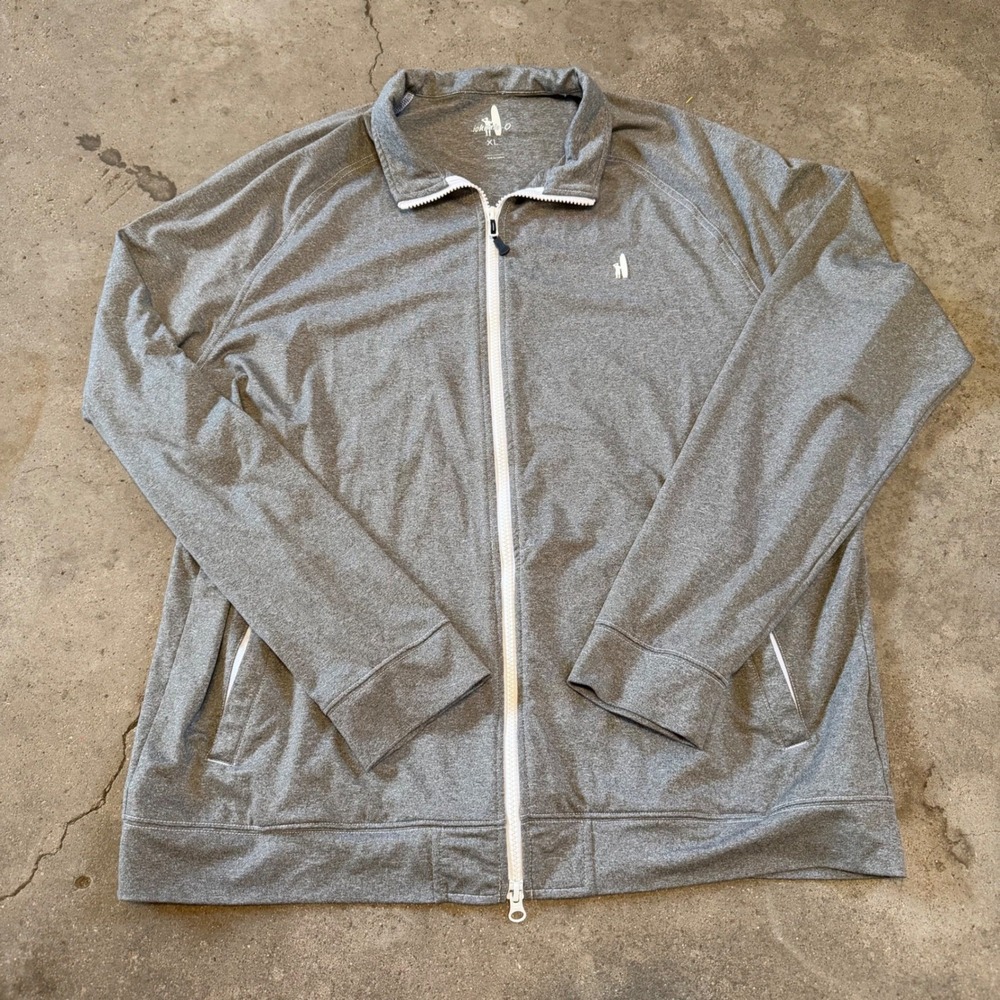 Johnnie-O Full Zip Jacket Mens XL Gray JMKO1490 Gunmetal Spandex Blend